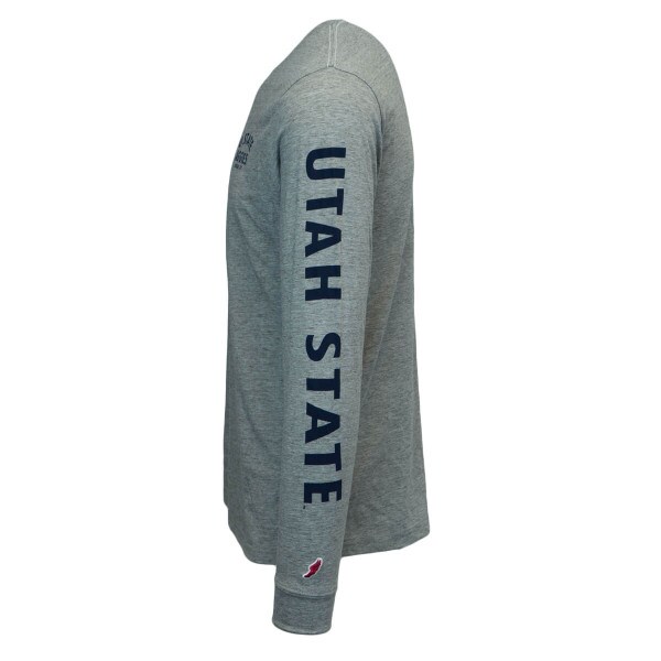 U State Aggies Logan UT Heathered Graphite Long-Sleeve T-Shirt Utah State